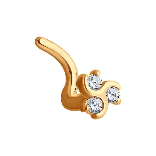 Золотой пирсинг в нос DIAMANT-ONLINE с бриллиантом 585 пробы - купить с ...