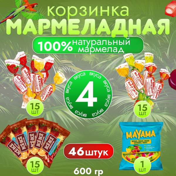 Мармелад в шоколаде, жевательный, ассорти 600гр. - купить с доставкой ...