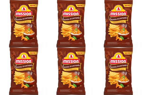 Mission Чипсы кукурузные Лисички со сметаной, 150 г, 6 шт - купить с ...