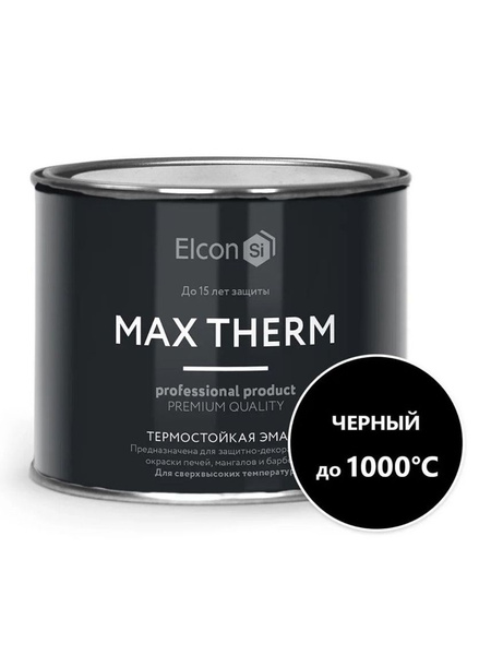 Эмаль термостойкая ELCON чёрная (0,4кг) до 1000С купить на OZON по ...