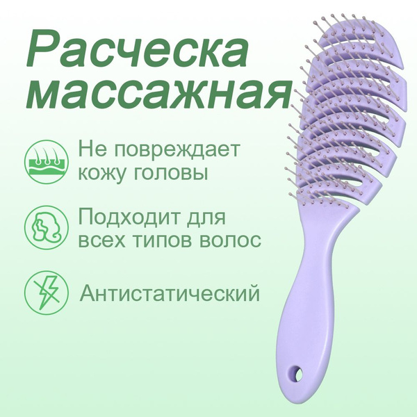 Характеристики Массажная щетка для разглаживания влажных локонов ...