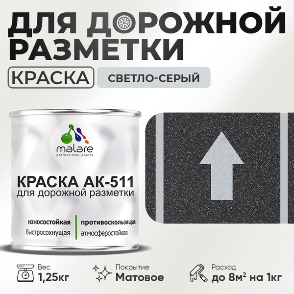 Характеристики Краска для дорожной разметки АК-511 Malare дорожная для ...