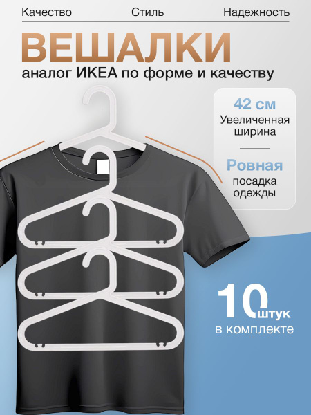 Набор вешалок плечиков IKEA, 42 см, 10 шт - купить по доступной цене c ...