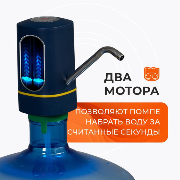 Помпа для воды 19л электрическая AQVIOL с двойным насосом, синяя купить ...