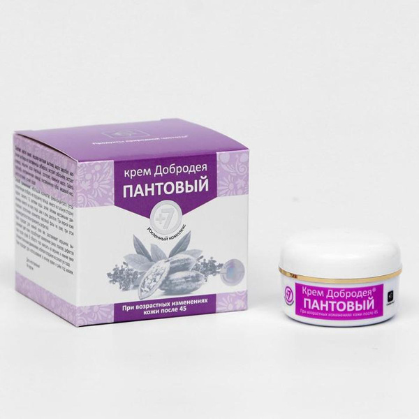 Натуральный крем "Добродея", пантовый, при возрастных изменениях кожи ...