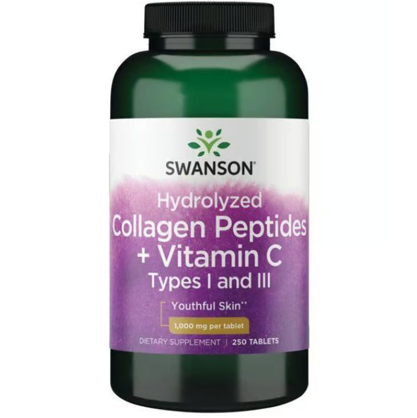 Swanson, Hydrolyzed Collagen Peptides + Vitamin C Types I and III ...