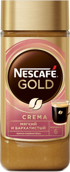 Характеристики Кофе растворимый NESCAFE Gold Crema натуральный, 170г ...
