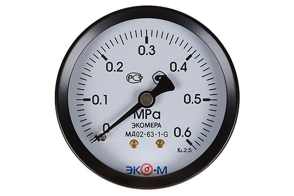 Манометр с задним подключением 1/4", 0,6 мПа для редукторов давления ...