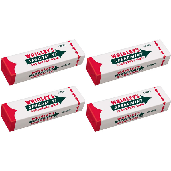 Жевательная резинка Wrigley's Spearmint без сахара 13 г, набор: 4 штуки ...