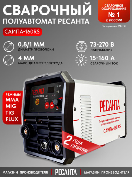 Сварочный полуавтомат инвенторный САИПА-160RS Ресанта, 3 режима FC ...