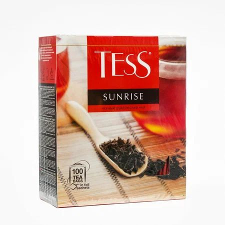 Tess Чай Санрайз чёрный, цейлонский, 100 пакетиков по 1,8 гр, 1 уп ...