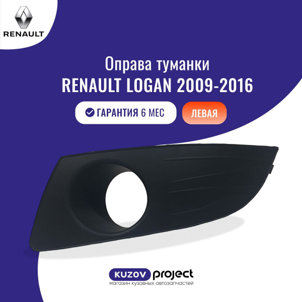 Оправа птф левая Renault Logan Рено Логан (1 поколение рестайлинг) 2009 ...