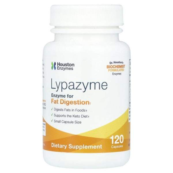 Houston Enzymes, Lypazyme, Липазим, препарат для переваривания жиров ...