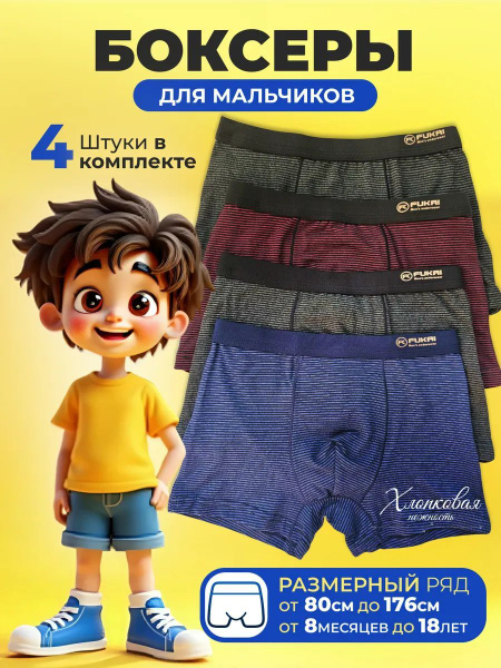 Трусы боксеры Fukai, 4 шт купить на OZON по низкой цене (1724671431)