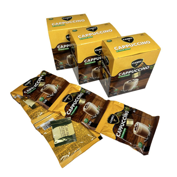 Растворимый кофе CAMEL, капучино в пакетиках, 3 упаковки х 5 пакетиков ...