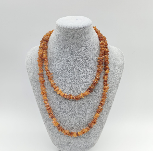 Длинные бусы из натуральных камней янтарные лечебные необработанные ...