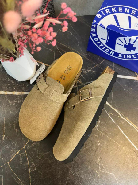 Сабо Женский Birkenstock Натуральная кожа с ворсом, размер 38 Закрытый ...