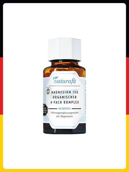 Naturafit Magnesium 150 organischer 4-fach Komplex Kapseln, 60 St. Kapseln main image 0