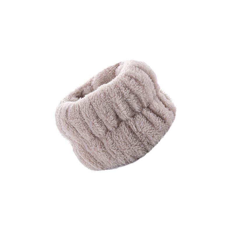 Косметические повязки на руки для умывания набор 2 шт, напульсники на запястья бежевые