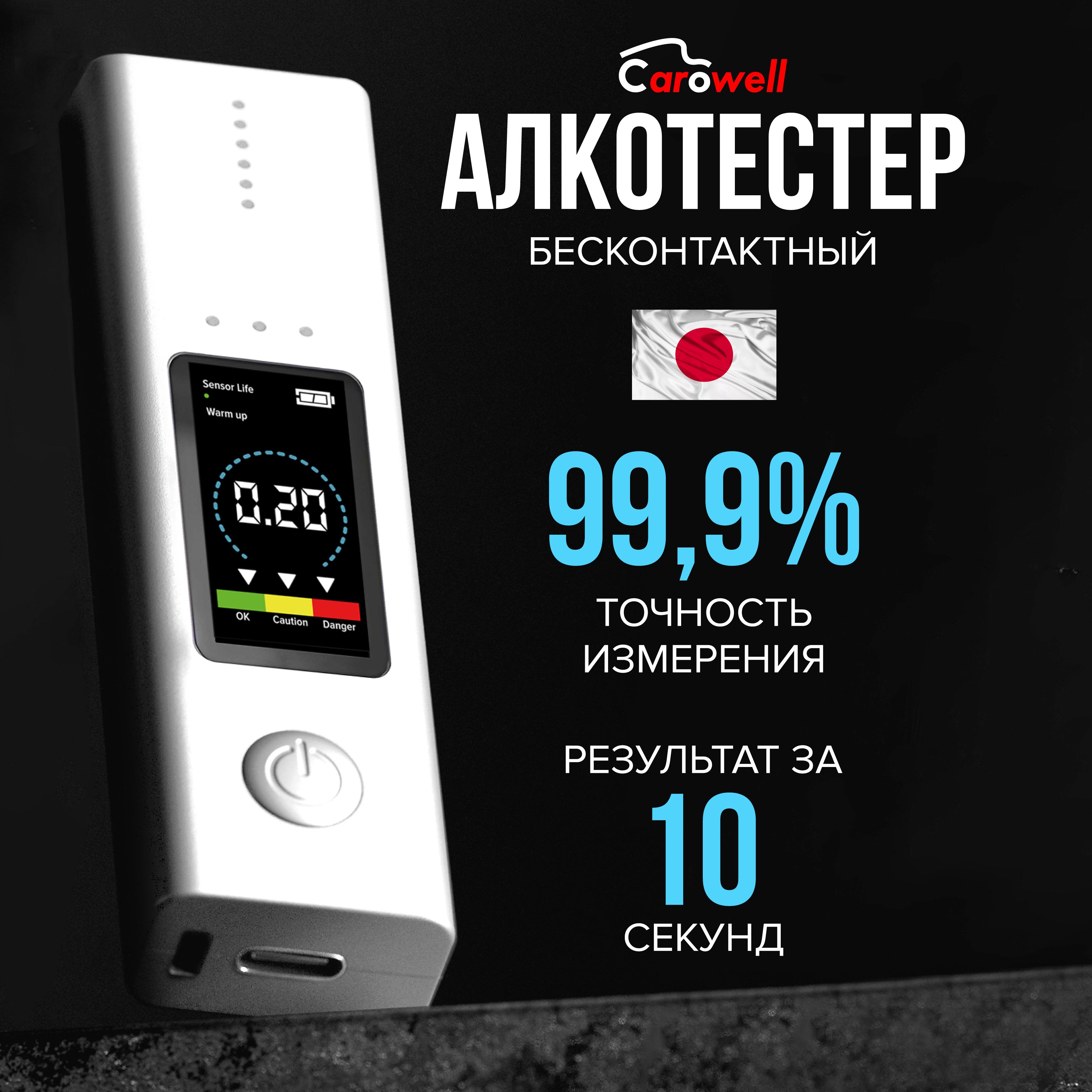 Carowell Алкотестер Персональный, измерение: 10 сек., погрешность 0.01%, 1  шт.