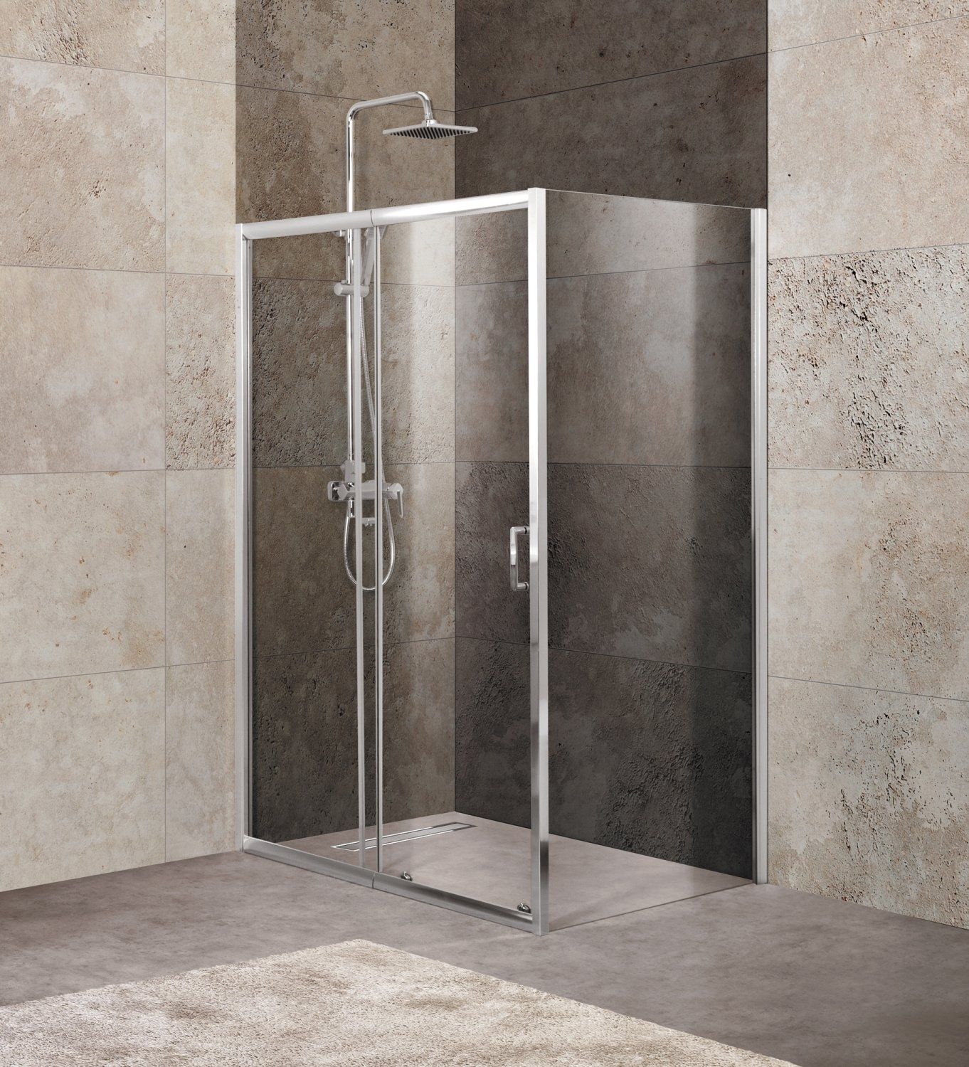 Душевой угол BelBagno UNIQUE-AH-1-100/115-100-C-Cr 115х100 стекло прозрачное/профиль хром