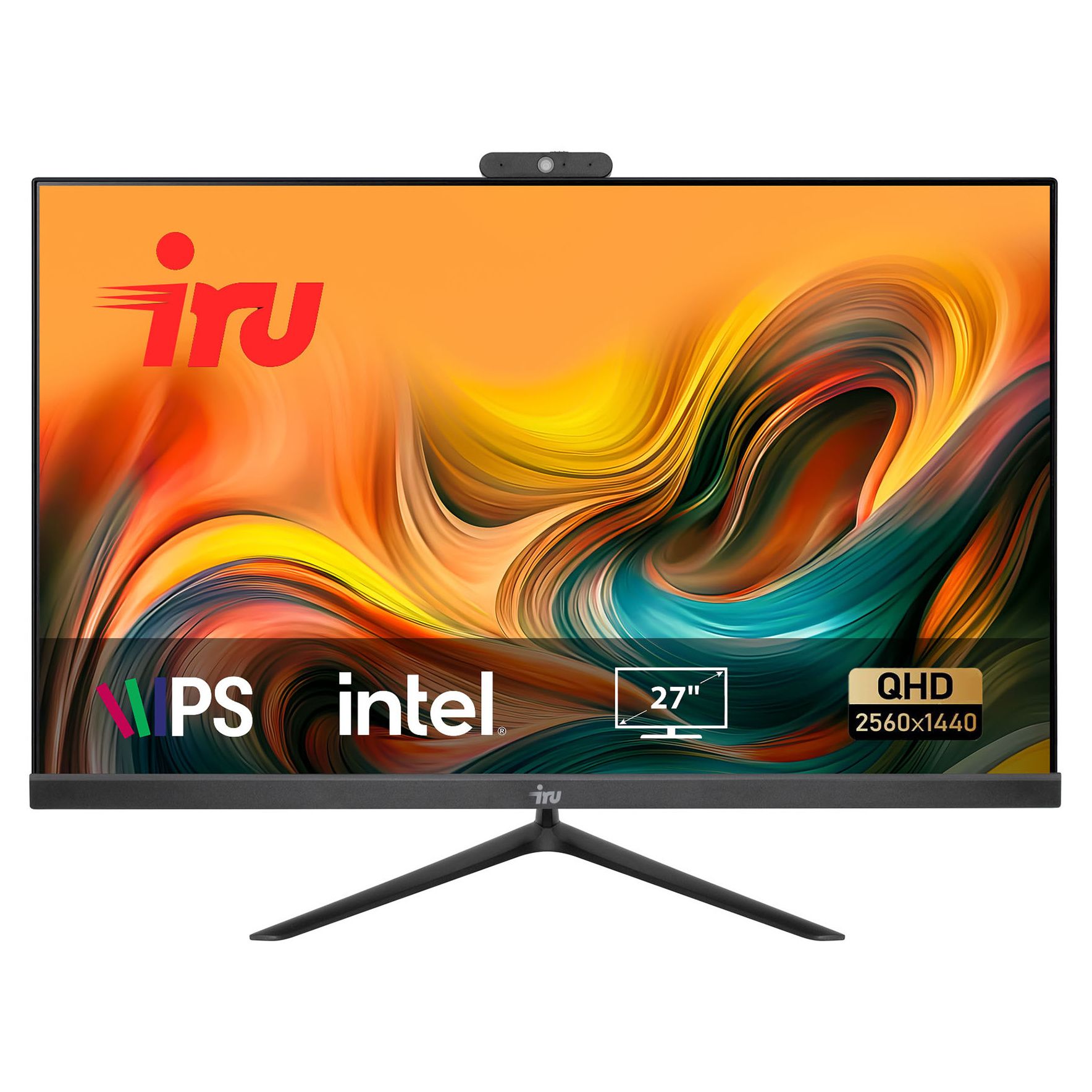 iRU 27" Моноблок 27IH5P2K (Intel Core i5-11400, RAM 16 ГБ, SSD 256 ГБ, Intel UHD Graphics 730, FreeDOS), 1865028, черный