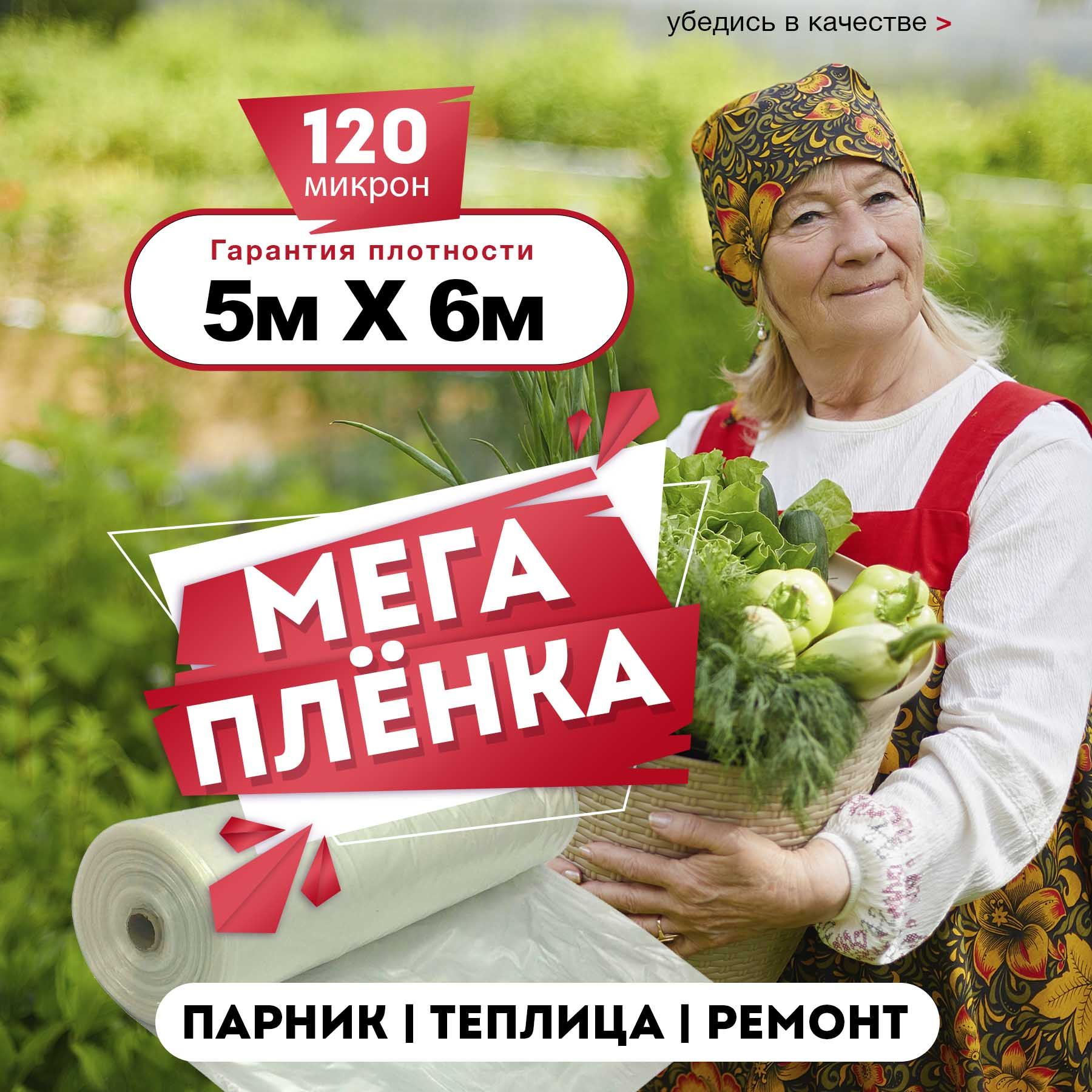 Mega-packПленкадлятеплицПолиэтилен,5x6м,120мкм,1шт