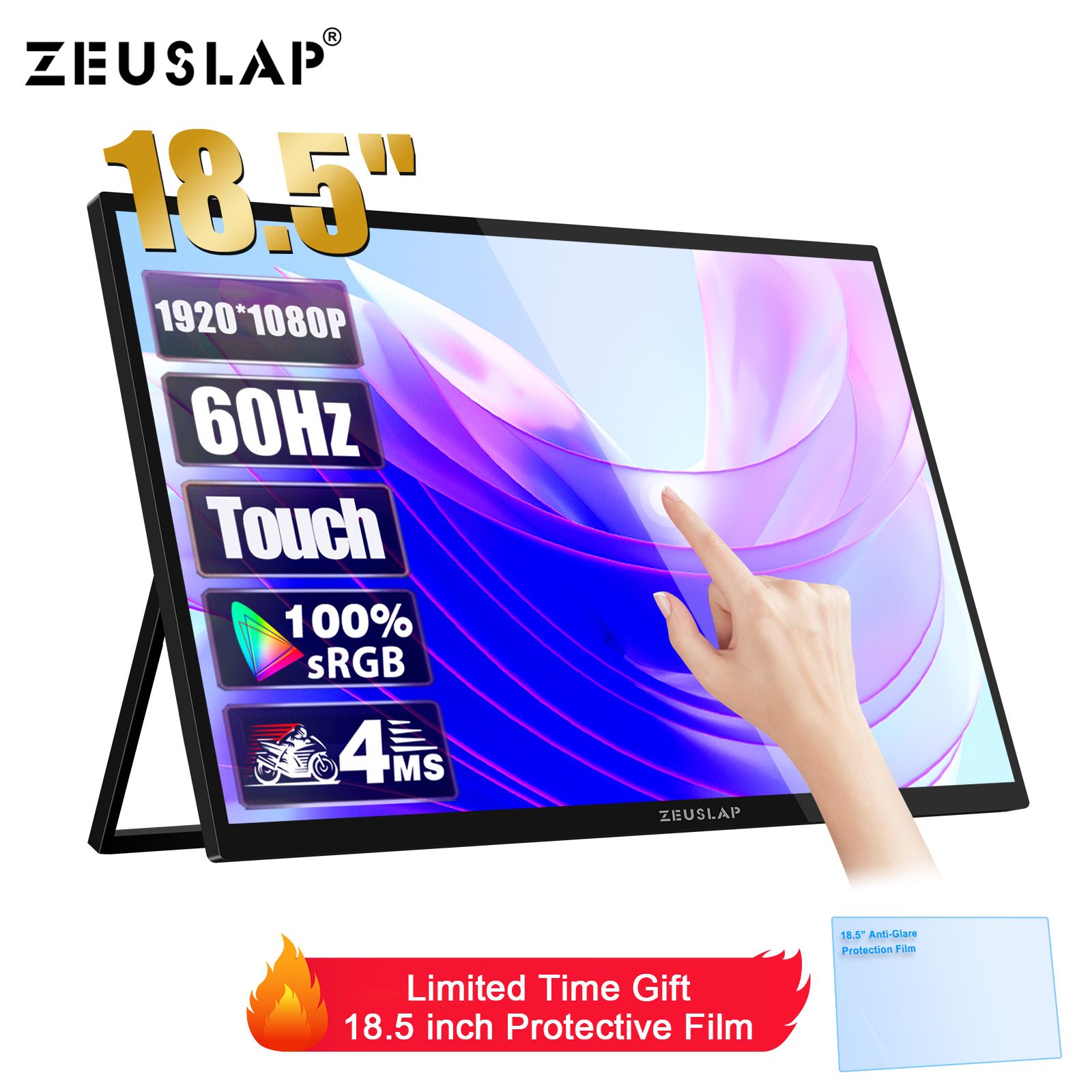 ZEUSLAP18.5"МониторZ18TLITE,черный