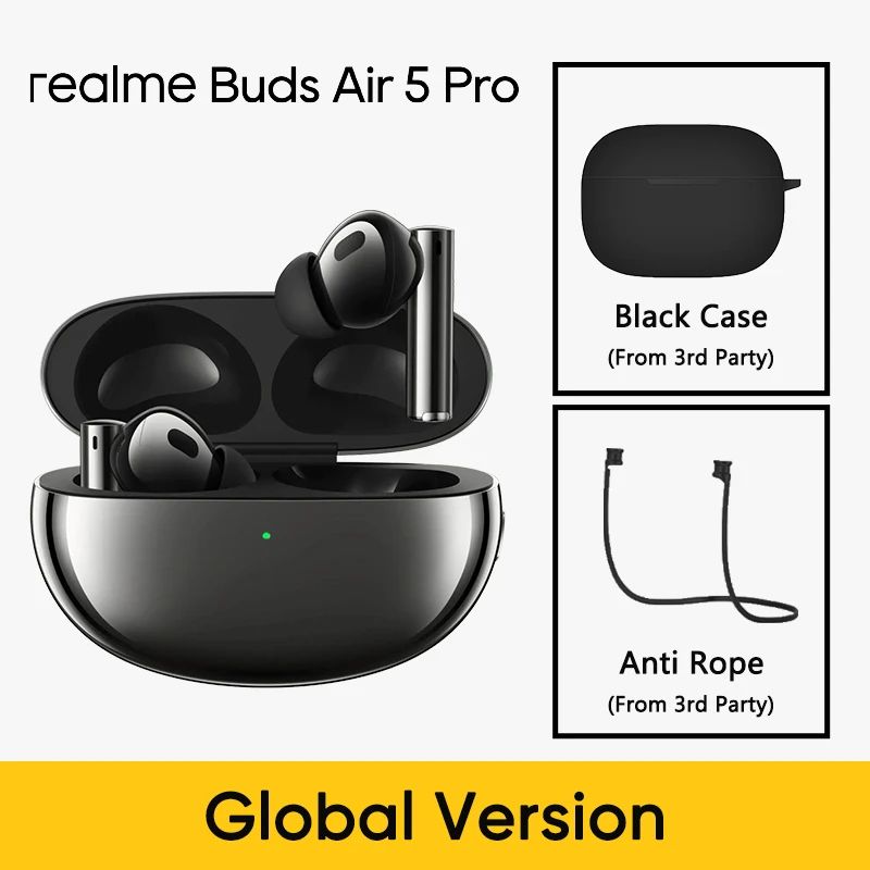 realmeНаушникибеспроводныесмикрофономrealmeBudsAir5Pro,USBType-C,серый