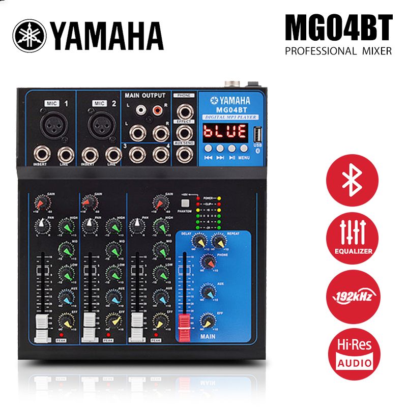 YAMAHAAUDIOMIXERMG04BT4-полосныймикшерUSB-усилителиKTVсценическийусилитель,предназначенныйдляпениявживую