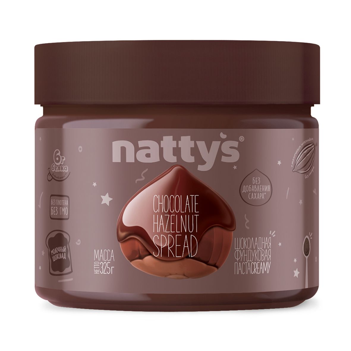 Шоколадная паста Nattys Choconut с молочным шоколадом и фундуком, 325 г