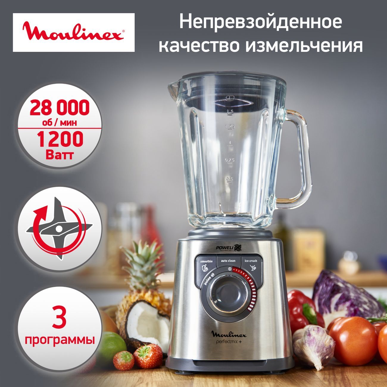 Блендер стационарный Moulinex Perfect Mix LM811D10