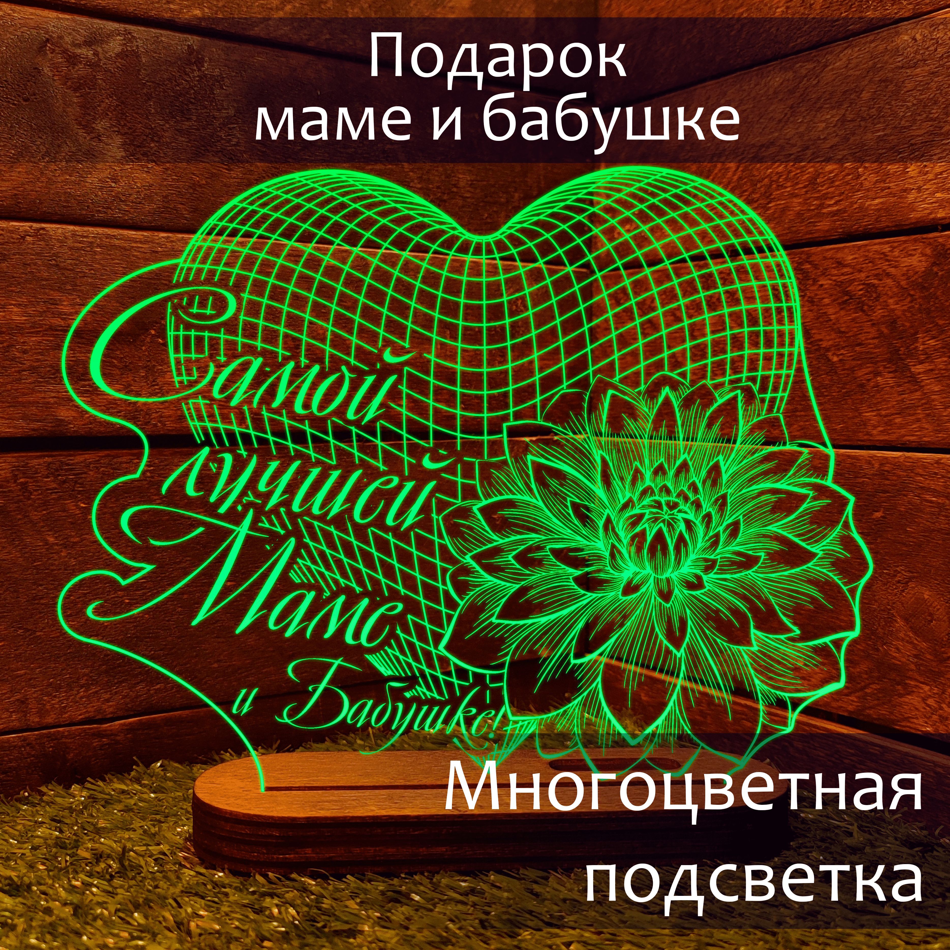 Подарок светильник для женщин любимой маме и бабушке на день рождения, 8 марта, ночник свекрови и теще на новый год и годовщину свадьбы