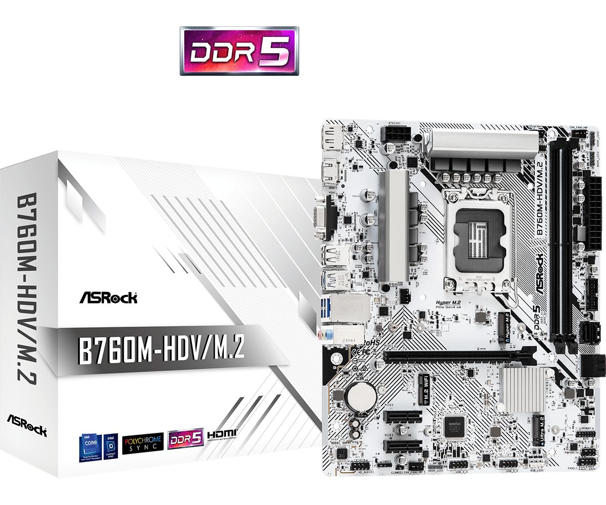 ASRock Материнская плата B760M-HDV/M.2 DDR5