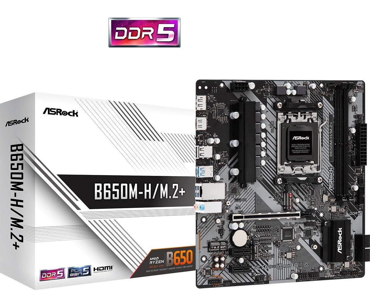 ASRock Материнская плата B650M-H/M.2+ DDR5