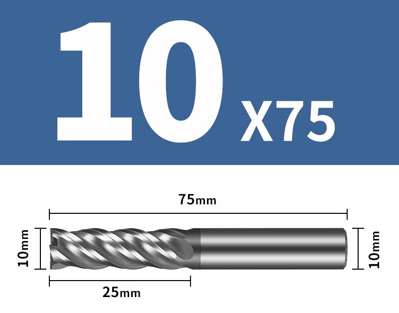 Фреза концевая D10*C25*P70*d10*Z4*L75 повышенной твердости монолитная