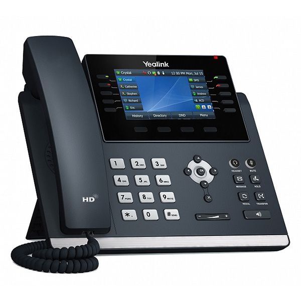 VoIP-телефонYealinkSIP-T46U,16SIP-аккаунтов,цветнойдисплей,PoE,черный