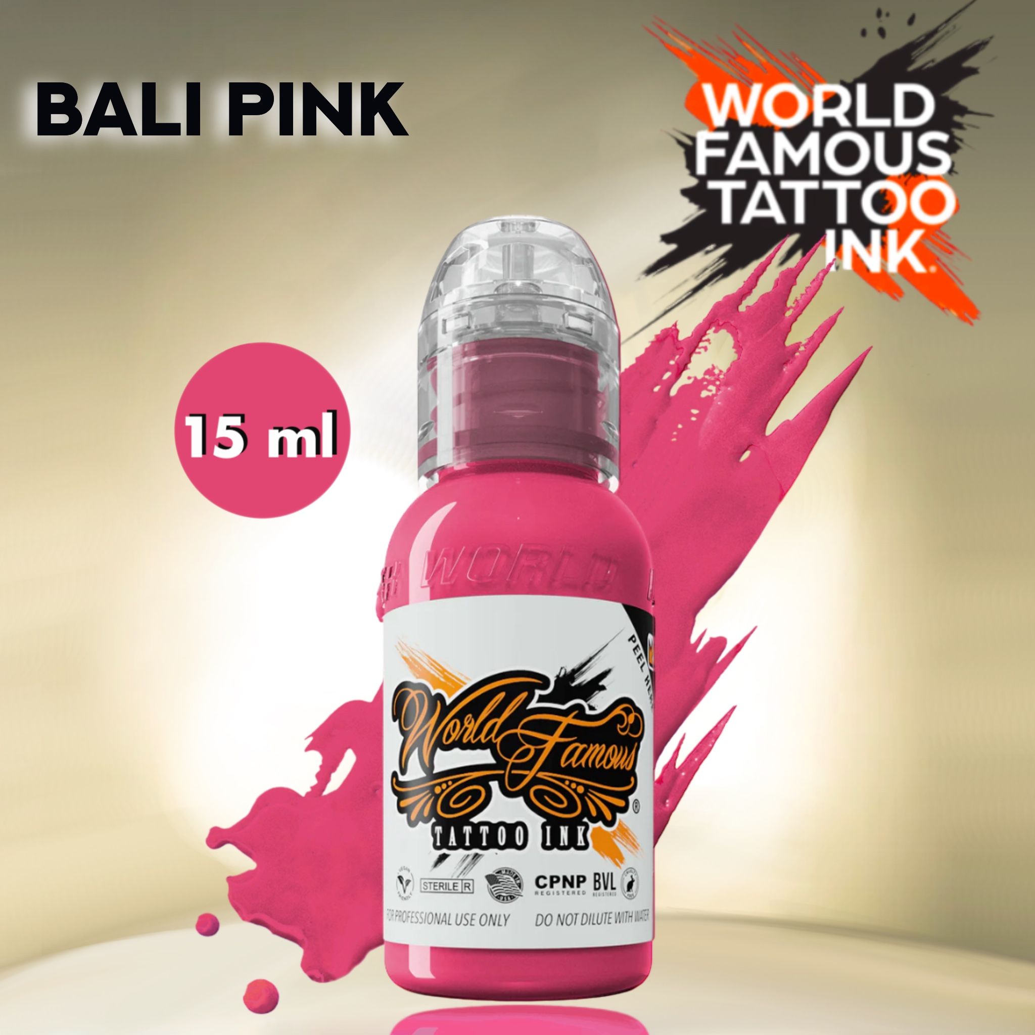 World Famous Bali Pink Краска для татуировки и перманентного макияжа,15мл