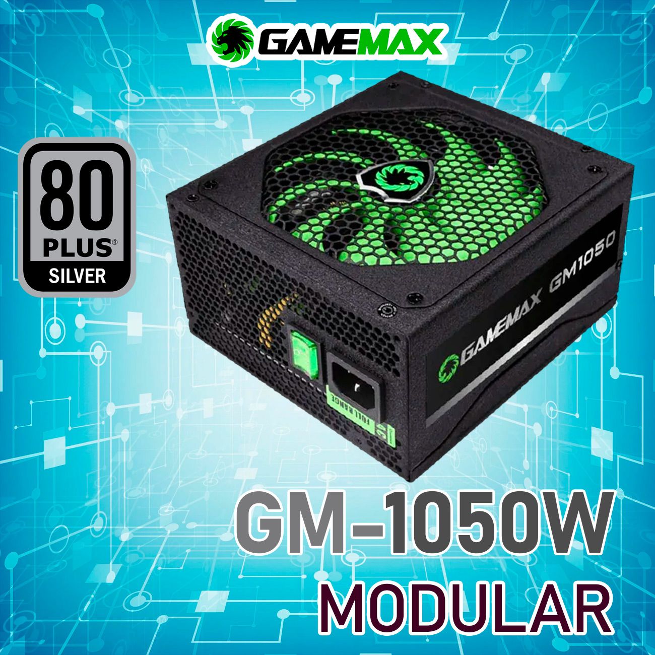 БлокпитаниядляПК1050W80+SilverмодульныйGAMEMAXGM-1050Черный20+4pin4+4pin(CPU)4*6+2pin(PCI-E)8*SATA3*MOLEX