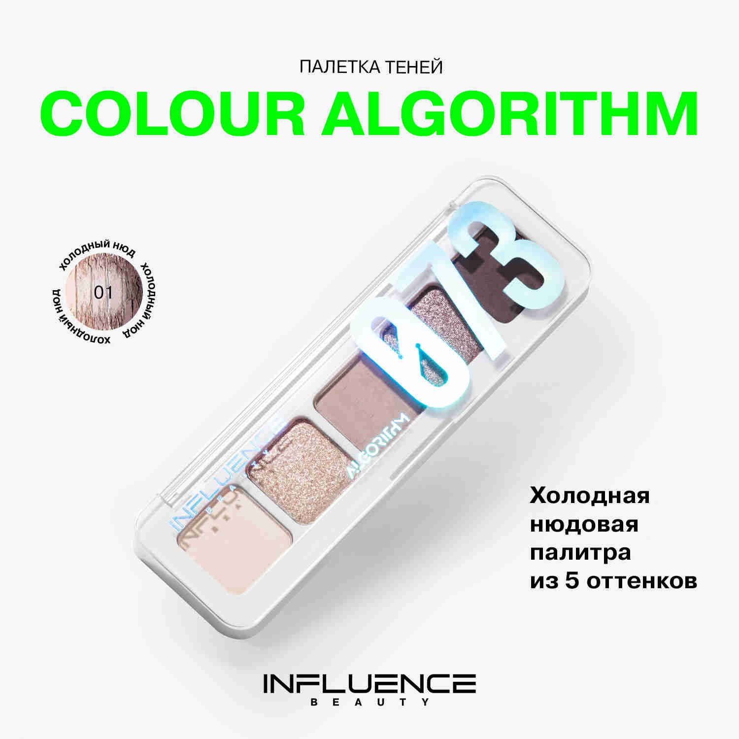 ПалеткатенейдлявекINFLUENCEBEAUTYCOLORALGORITHM073,нюдоваяпалитра,тон01,5г