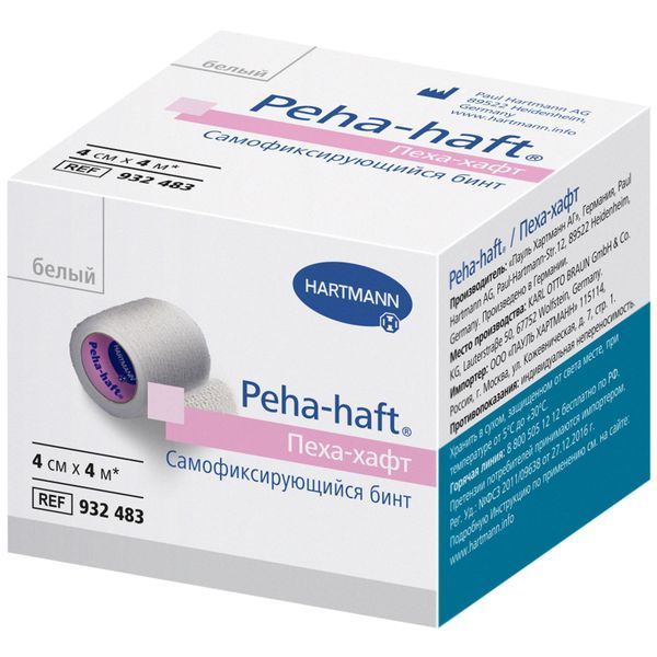 Peha-haft,бинтсамофиксирующийся,белый,4мх4см,1шт.