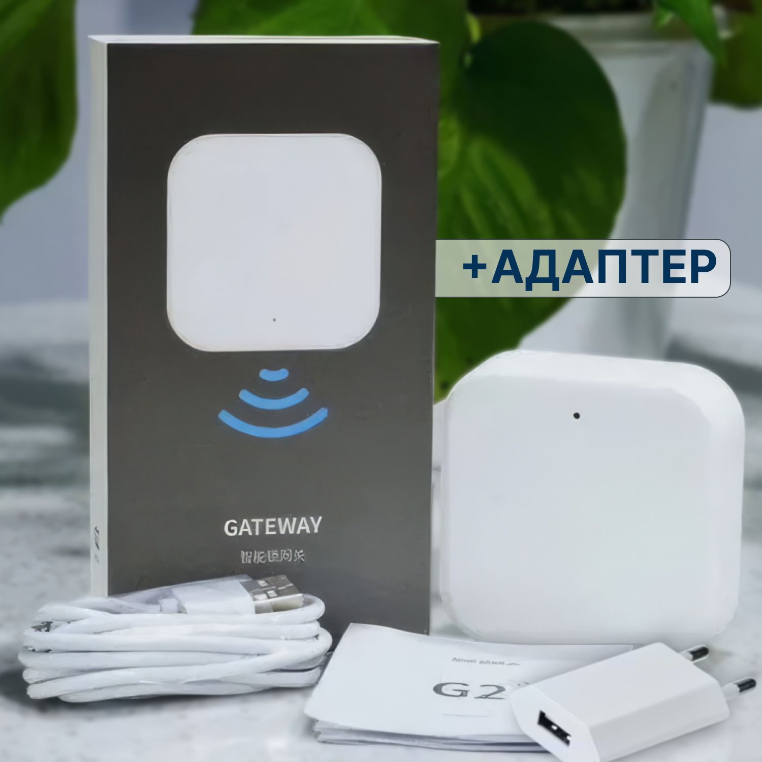 ШЛЮЗ с АДАПТЕРОМ для "умного" дверного замка TTlock Gateway G2, Wi-Fi, Bluetooth