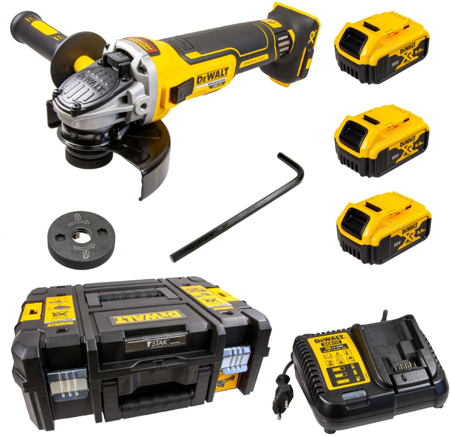 Аккумуляторная бесщеточная УШМ DEWALT 18В XR, 125мм DCG405P3-QW