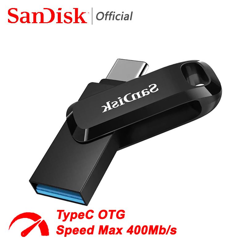 SanDisk USB-флеш-накопитель Ultra Dual Drive Go USB Type-C SDDDC3-128G 128 ГБ, шоколадный