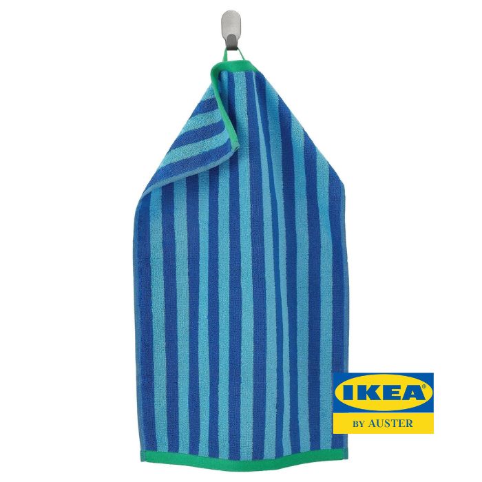 IKEA Полотенце для лица, рук slanhostmal, Хлопок, 40x70 см, синий, светло-синий, 1 шт.