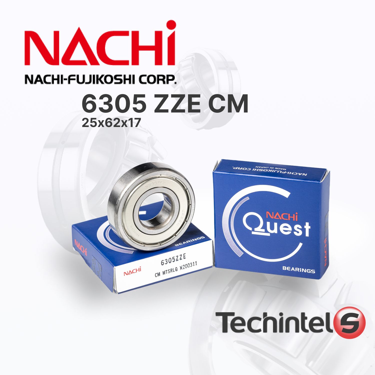 ПодшипникNACHI6305ZZE(2ZZZ)25х62х17