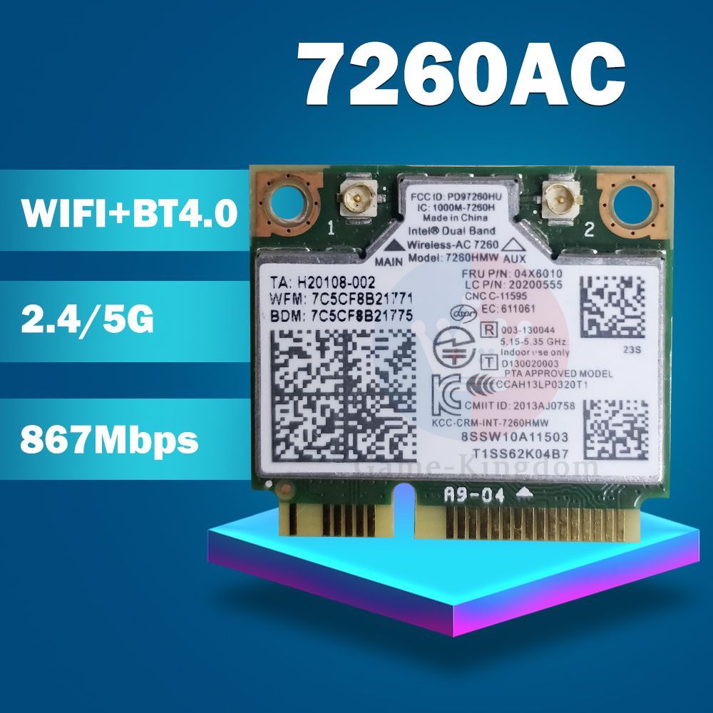 ДвухдиапазоннаяБеспроводнаяплатаAC7260HMW7260ACFRU:04X609004X6010halfMiniPCI-eBTWIFIкартадляIBME440S540S310E73ZS1YOGAM5400