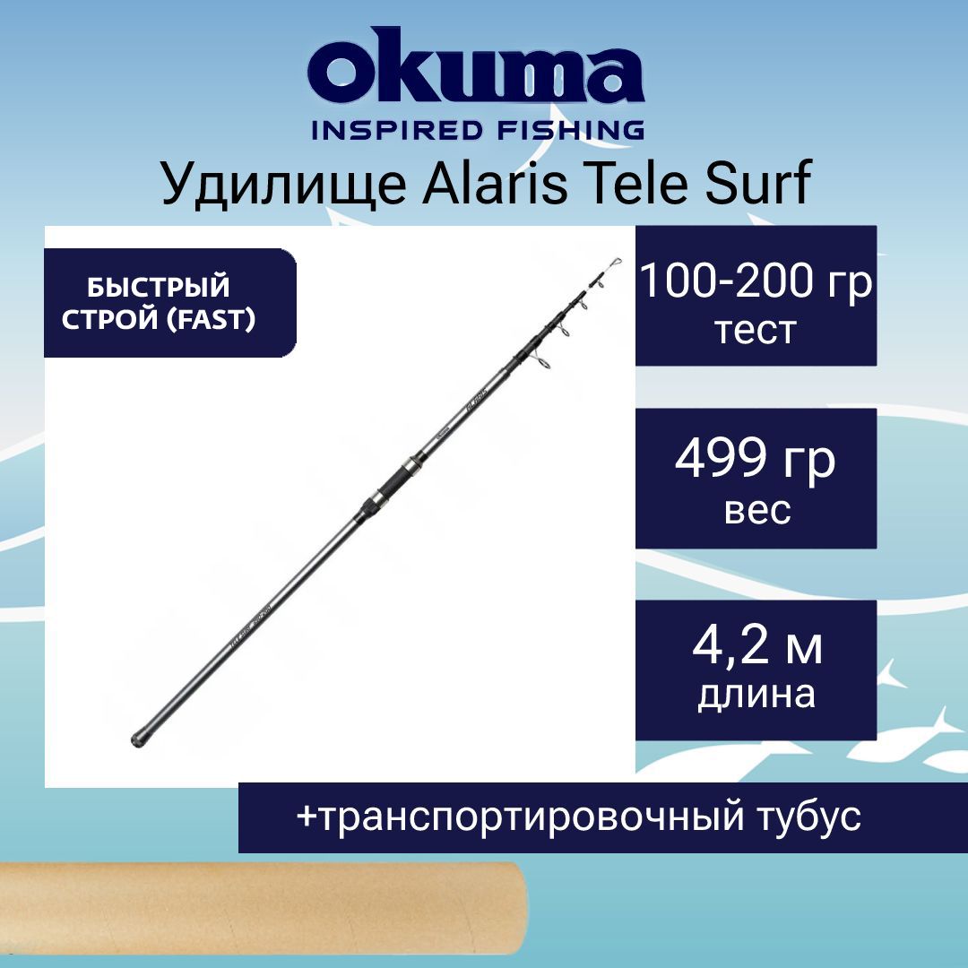 Удилище серфовое Okuma Alaris Tele Surf 420cm 100-200g 5sec