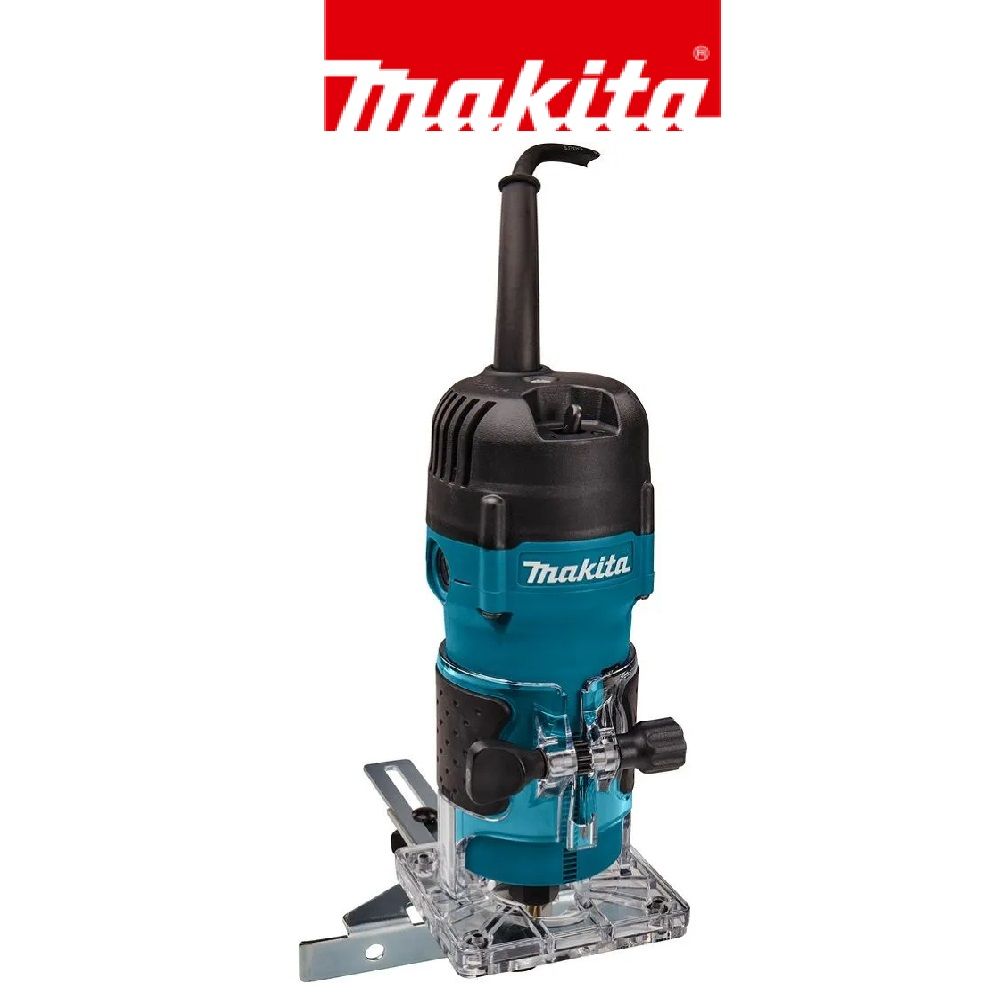 Фрезер Makita 3711 кромочный, 530 Вт, 32000 об/мин., цанга-6 мм, плавный пуск, антирестарт, 1.5 кг, коробка