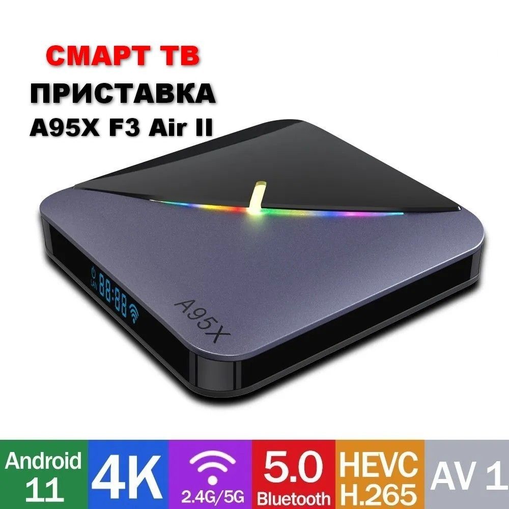 СмартТВприставкаМедиаплеерA95XF3Airll,4ГБ/64ГБ,Android11